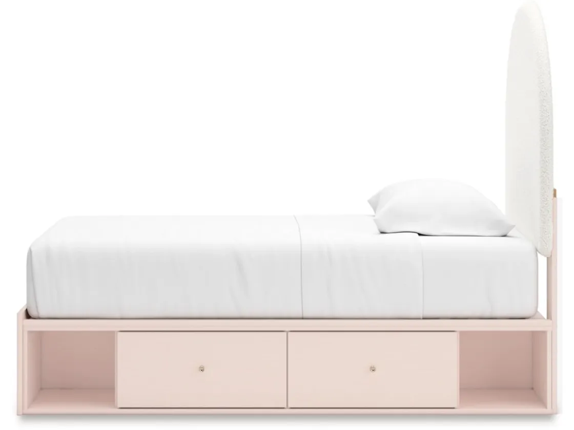 Kids Mor Furniture Wistenpine Storage Bed In Blush, Twin