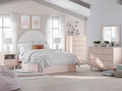 Kids Mor Furniture Wistenpine Storage Bed In Blush, Twin