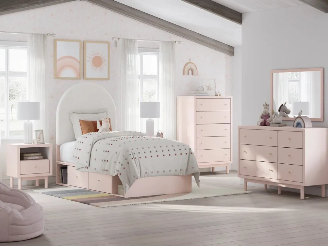 Kids Mor Furniture Wistenpine Storage Bed In Blush, Twin