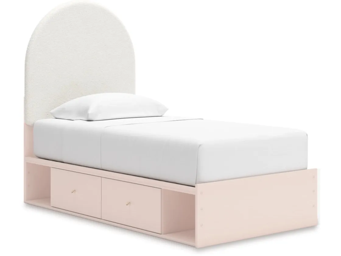 Kids Mor Furniture Wistenpine Storage Bed In Blush, Twin