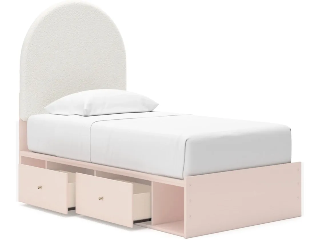 Kids Mor Furniture Wistenpine Storage Bed In Blush, Twin
