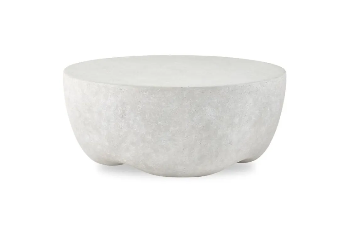 Mor Furniture Wright Outdoor Round Coffee Table In White