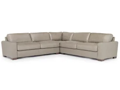 Mor Furniture York 3 Piece Sectional In Chestnut Leather