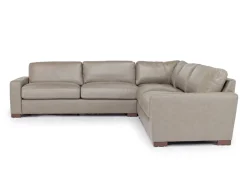 Mor Furniture York 3 Piece Sectional In Chestnut Leather