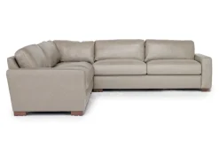 Mor Furniture York 3 Piece Sectional In Chestnut Leather