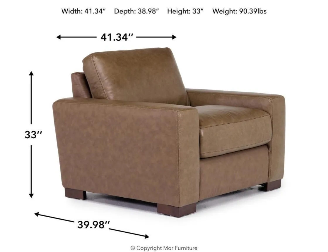 Mor Furniture York Chair In York Chestnut Leather