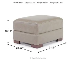 Mor Furniture York Ottoman In York Taupe Leather