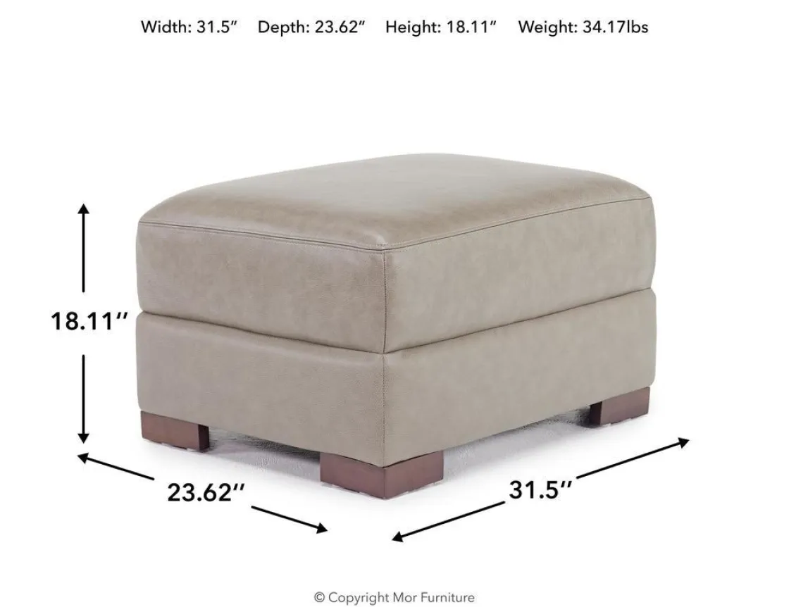 Mor Furniture York Ottoman In York Taupe Leather