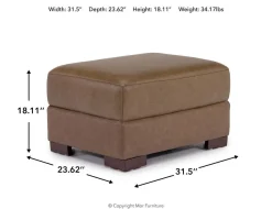 Mor Furniture York Ottoman In York Taupe Leather