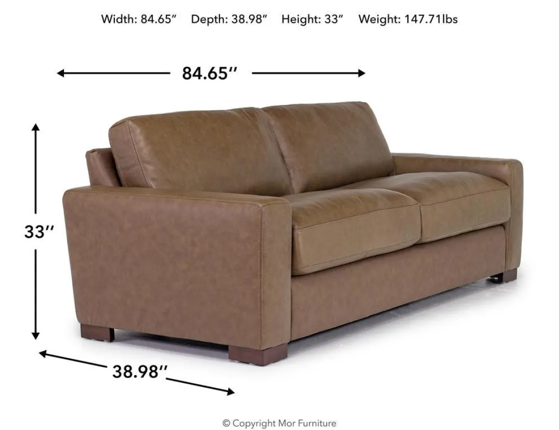 Mor Furniture York Sofa In York Chestnut Leather
