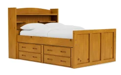 Kids Mor Furniture Young Pioneer Bookcase Bed W/ 4 Drawer Storage In , Twin