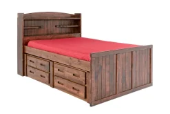Kids Mor Furniture Young Pioneer Bookcase Bed W/ 4 Drawer Storage In , Twin