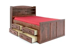 Kids Mor Furniture Young Pioneer Bookcase Bed W/ 4 Drawer Storage In , Twin