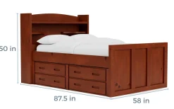 Kids Mor Furniture Young Pioneer Bookcase Bed W/ 4 Drawer Storage In , Twin