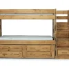 Kids Mor Furniture Young Pioneer Bunk W/ Storage Steps & Trundle Bed In Dark Gray, Twin/Twin