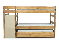Kids Mor Furniture Young Pioneer Bunk W/ Storage Steps & Trundle Bed In Dark Gray, Twin/Twin
