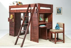 Kids Mor Furniture Young Pioneer Loft Bed In Cinnamon, Twin