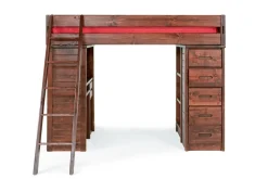 Kids Mor Furniture Young Pioneer Loft Bed In Cinnamon, Twin