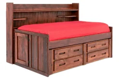 Kids Mor Furniture Young Pioneer Sideways Captain Bed W/ 4 Drawer Storage In Cinnamon, Twin