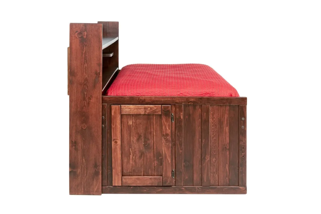 Kids Mor Furniture Young Pioneer Sideways Captain Bed W/ 4 Drawer Storage In Cinnamon, Twin