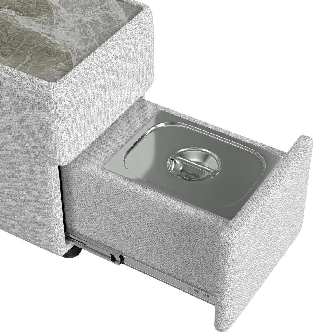 Mor Furniture Zandara Outdoor Console W/ Cooler & Speaker In Beige