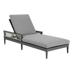 Mor Furniture Zella Outdoor Lounge Chaise In Earl Gray