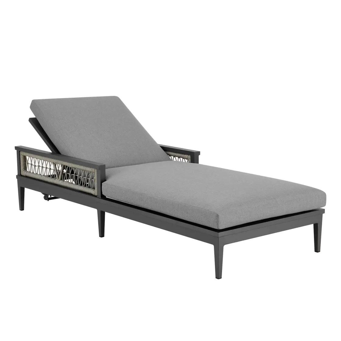 Mor Furniture Zella Outdoor Lounge Chaise In Earl Gray