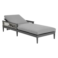 Mor Furniture Zella Outdoor Lounge Chaise In Earl Gray