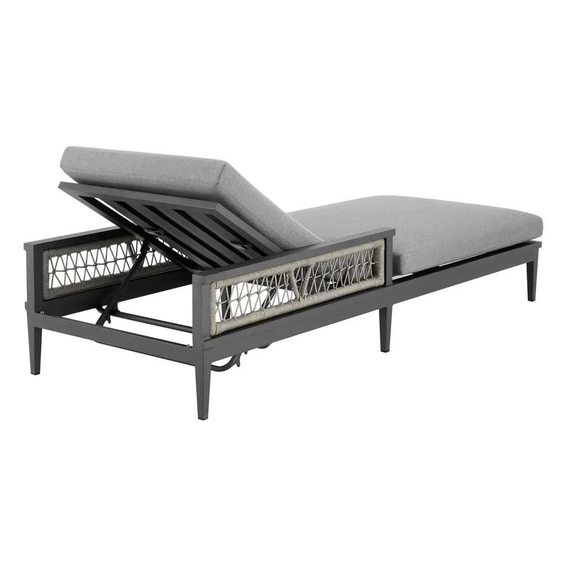 Mor Furniture Zella Outdoor Lounge Chaise In Earl Gray